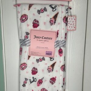 Juicy Couture Kids Pink and Black Plush Throw